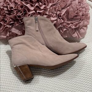 Paola Baby Pink Suede Ankle Boots